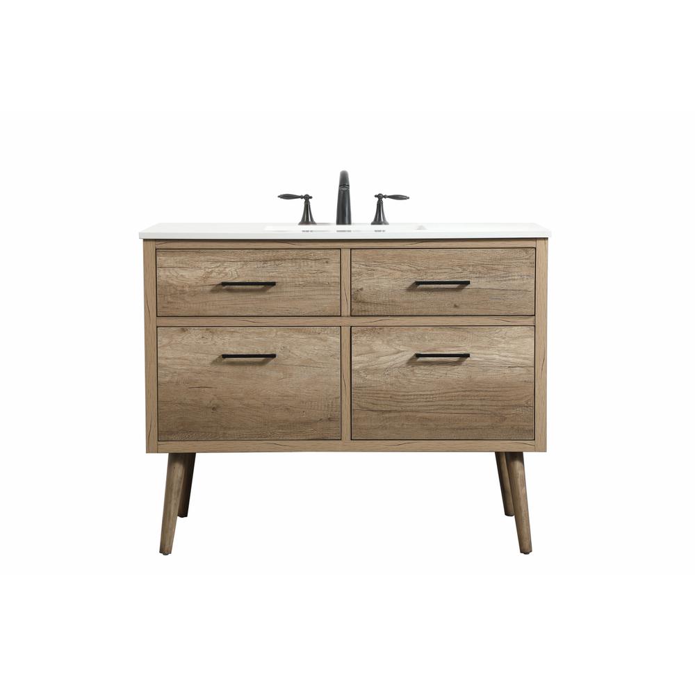 42 inch Single bathroom vanity in natural oak. Picture 1