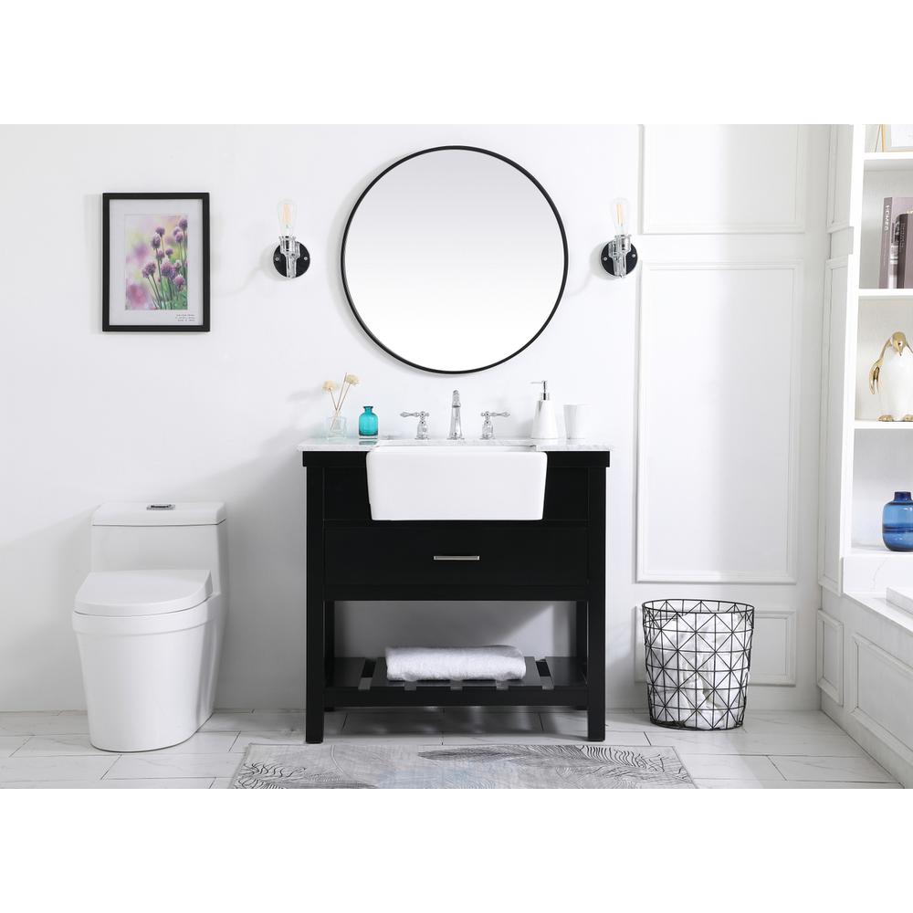36 inch Single bathroom vanity in black. Picture 4