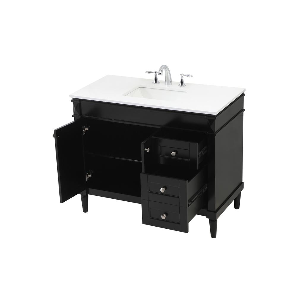 42 inch Single bathroom vanity in black. Picture 9