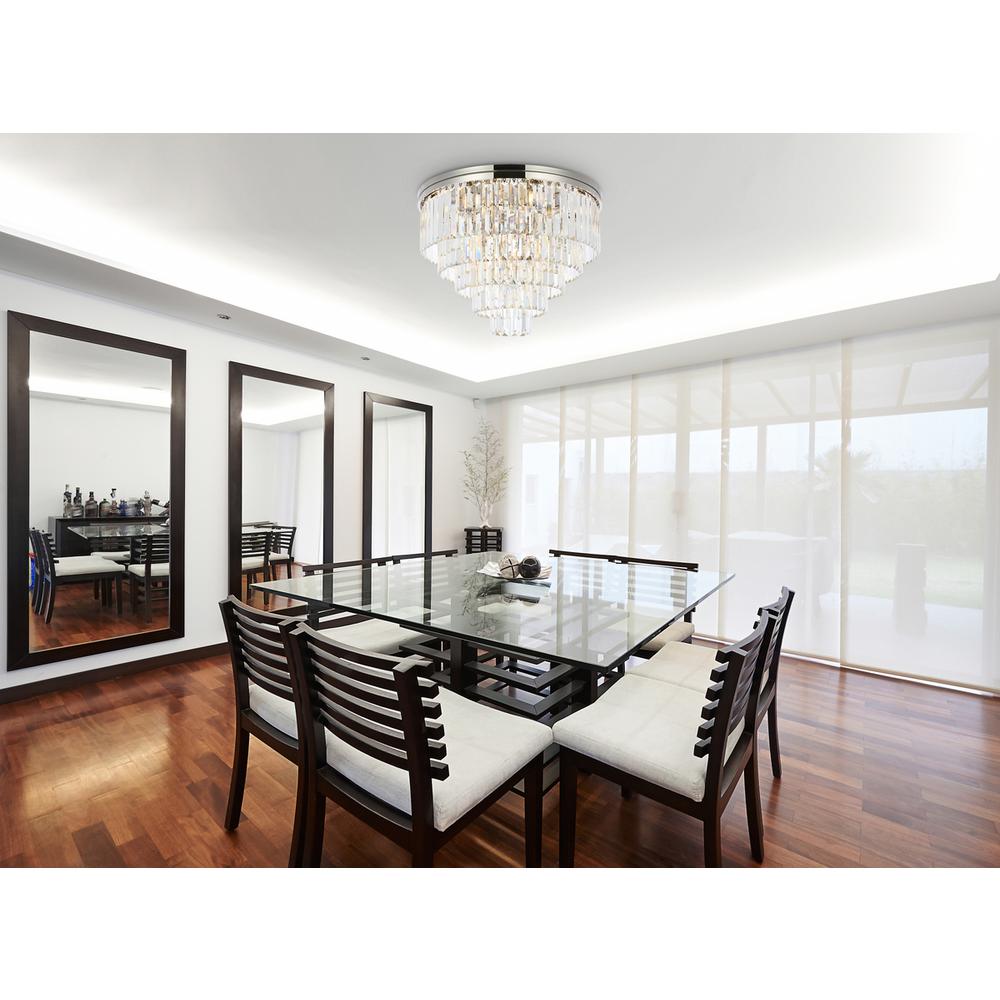 Sydney 17 light polished nickel Flush Mount Clear Royal Cut Crystal. Picture 7