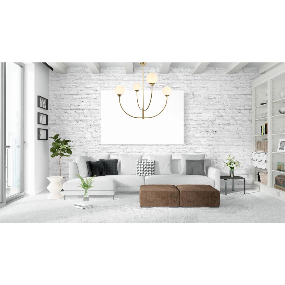 Nyomi 42 inch chandelier in Satin Gold. Picture 7