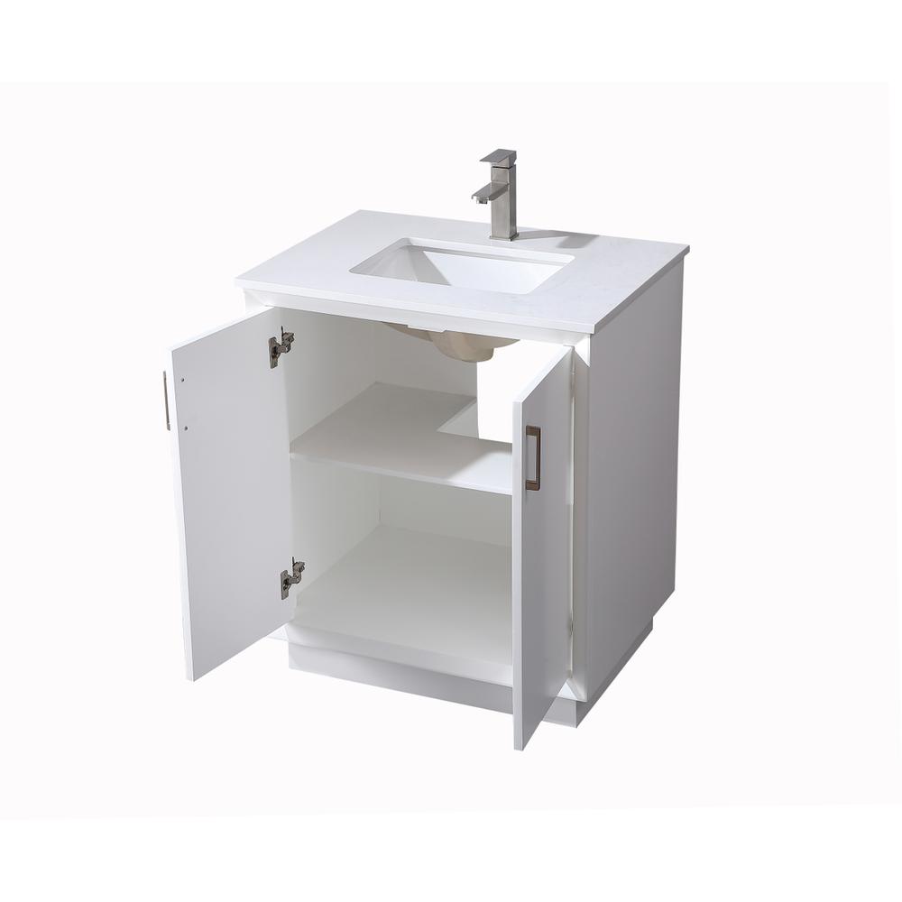 30 Inch SIngle Bathroom Vanity In White. Picture 9