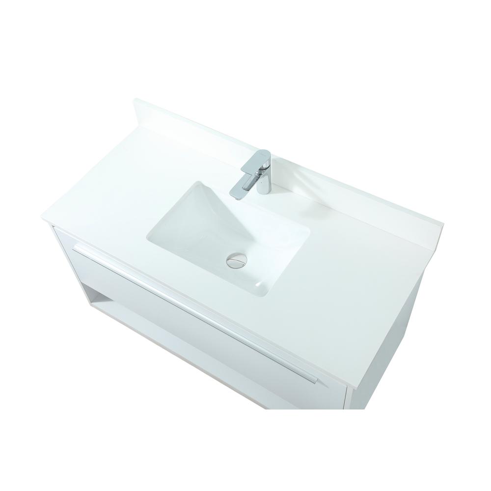 40 inch Single bathroom vanity in white with backsplash. Picture 10