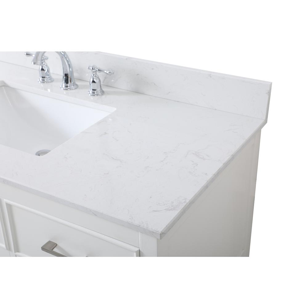 48 inch Single bathroom vanity in white with backsplash. Picture 11