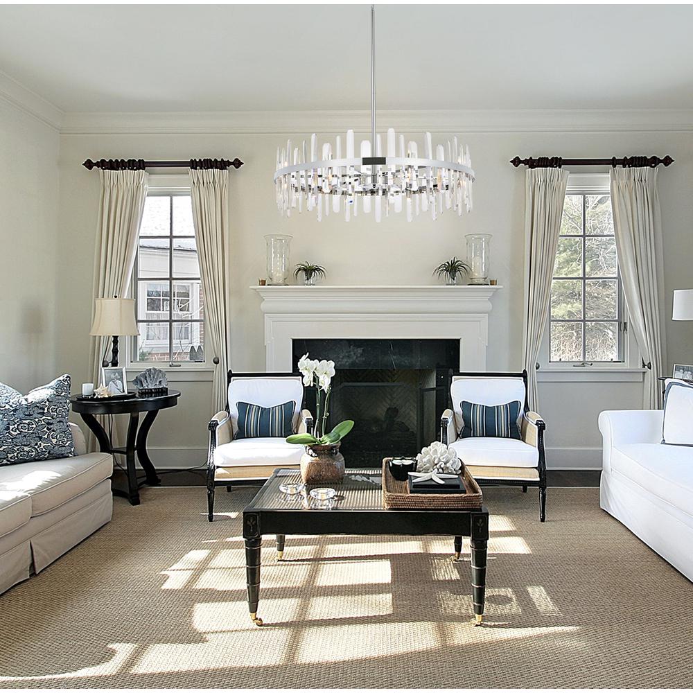Serena 36 inch crystal round chandelier in chrome. Picture 7