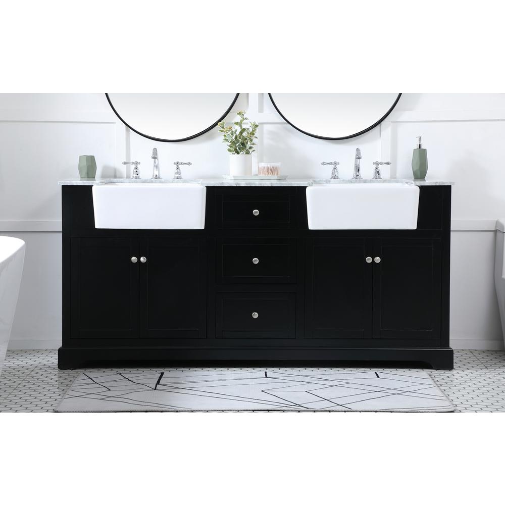 72 inch double bathroom vanity in black. Picture 14