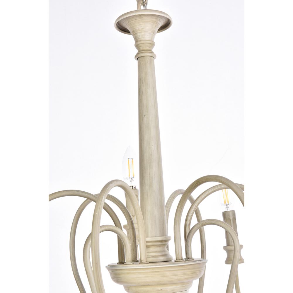 Flynx 9 lights pendant in weathered dove. Picture 4