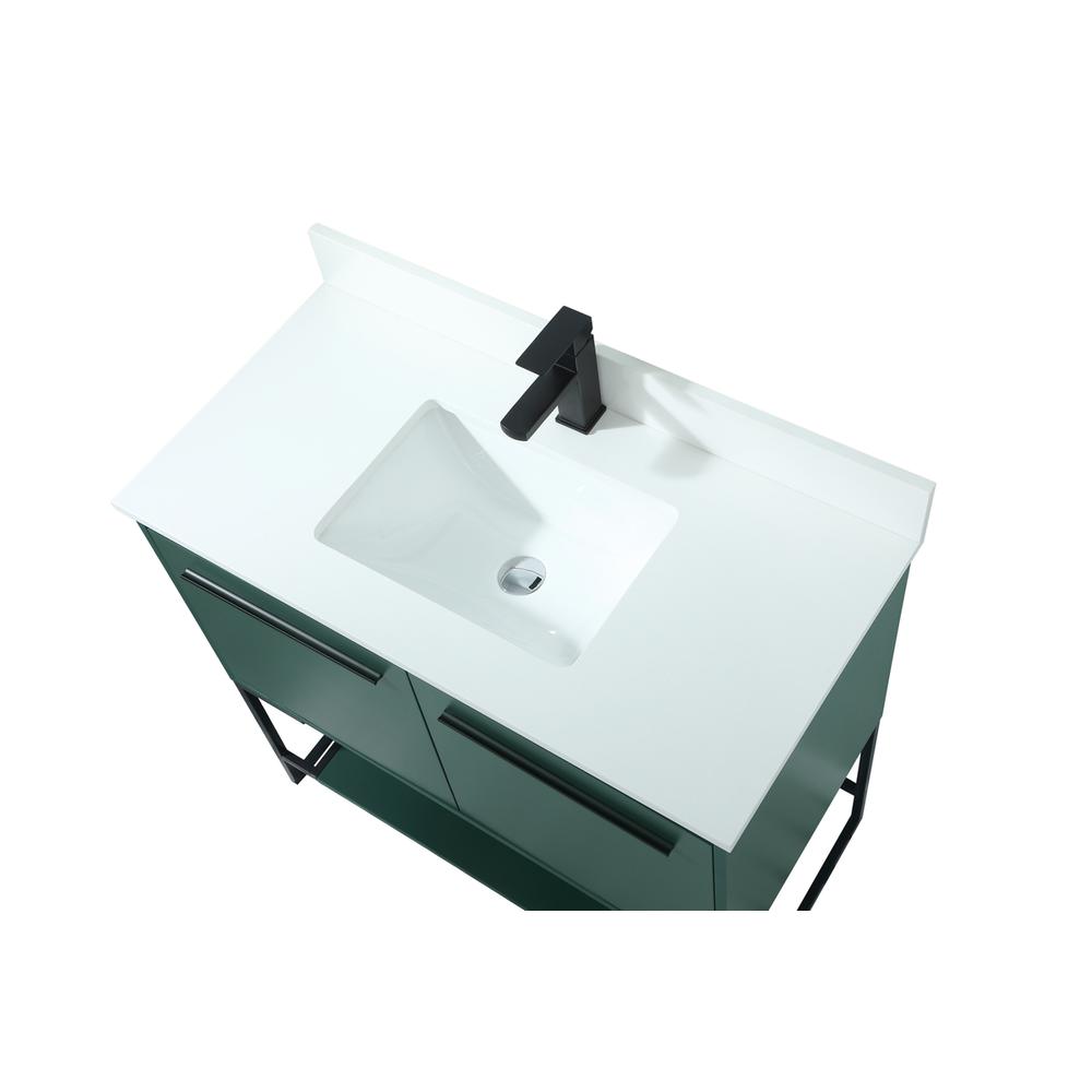 36 inch Single bathroom vanity in green with backsplash. Picture 10