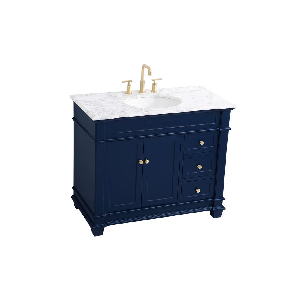 42 inch Single Bathroom Vanity set in Blue. Picture 8