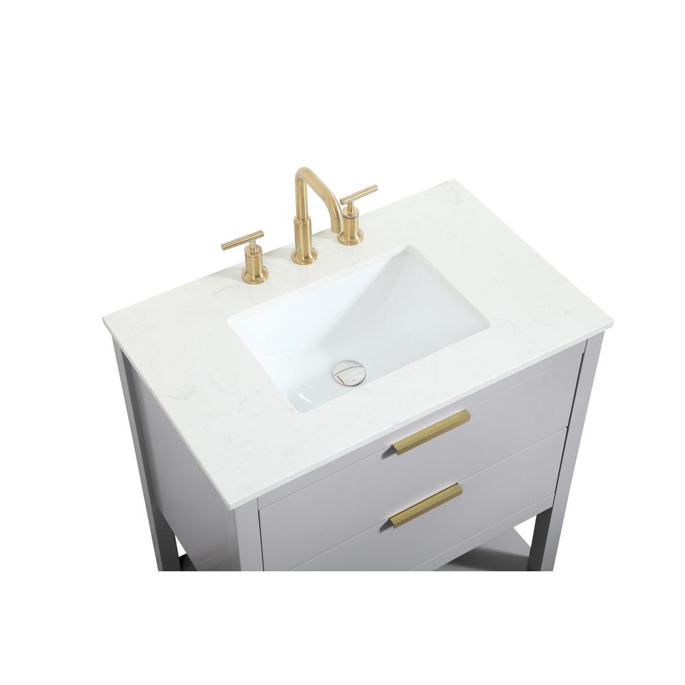 30 inch Single bathroom vanity in grey. Picture 10
