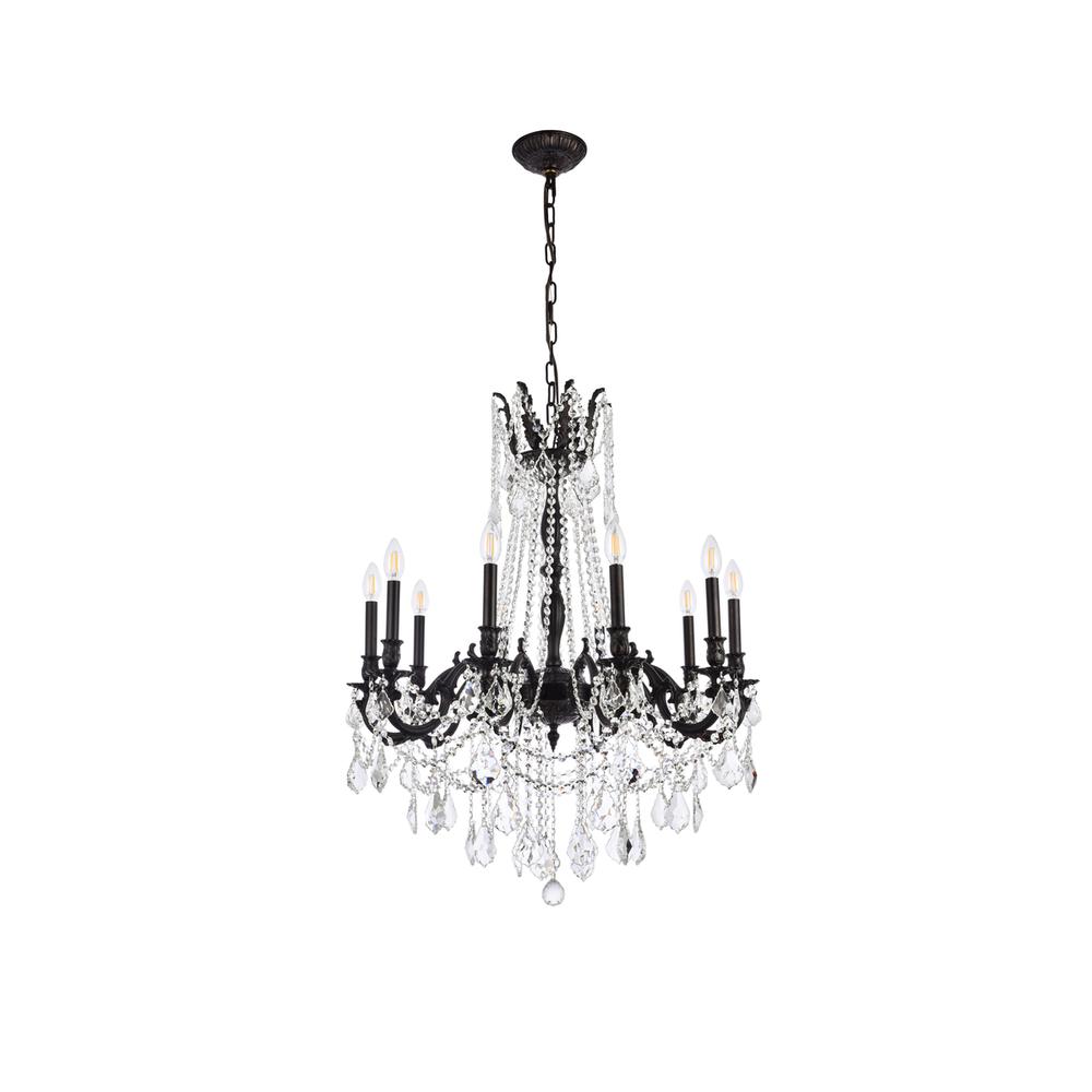 Rosalia 10 light Dark Bronze Chandelier Clear Royal Cut Crystal. Picture 6