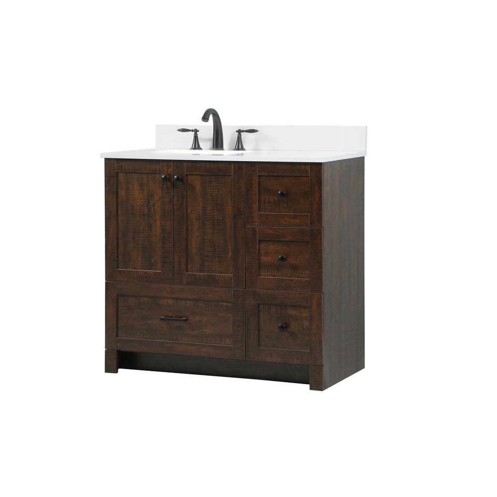 36 inch Single bathroom vanity in expresso with backsplash. Picture 7