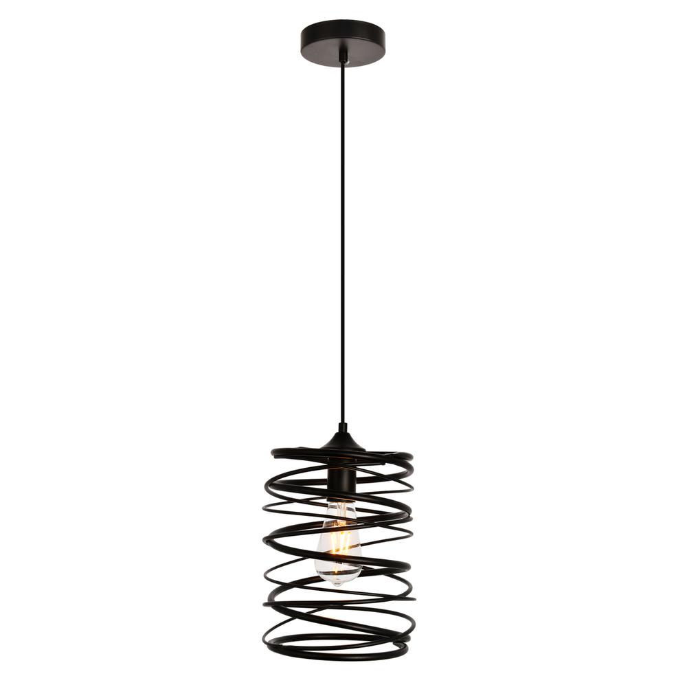 Hopper Collection Pendant D7.9 H11.8 Lt:1 Black Finish. Picture 1