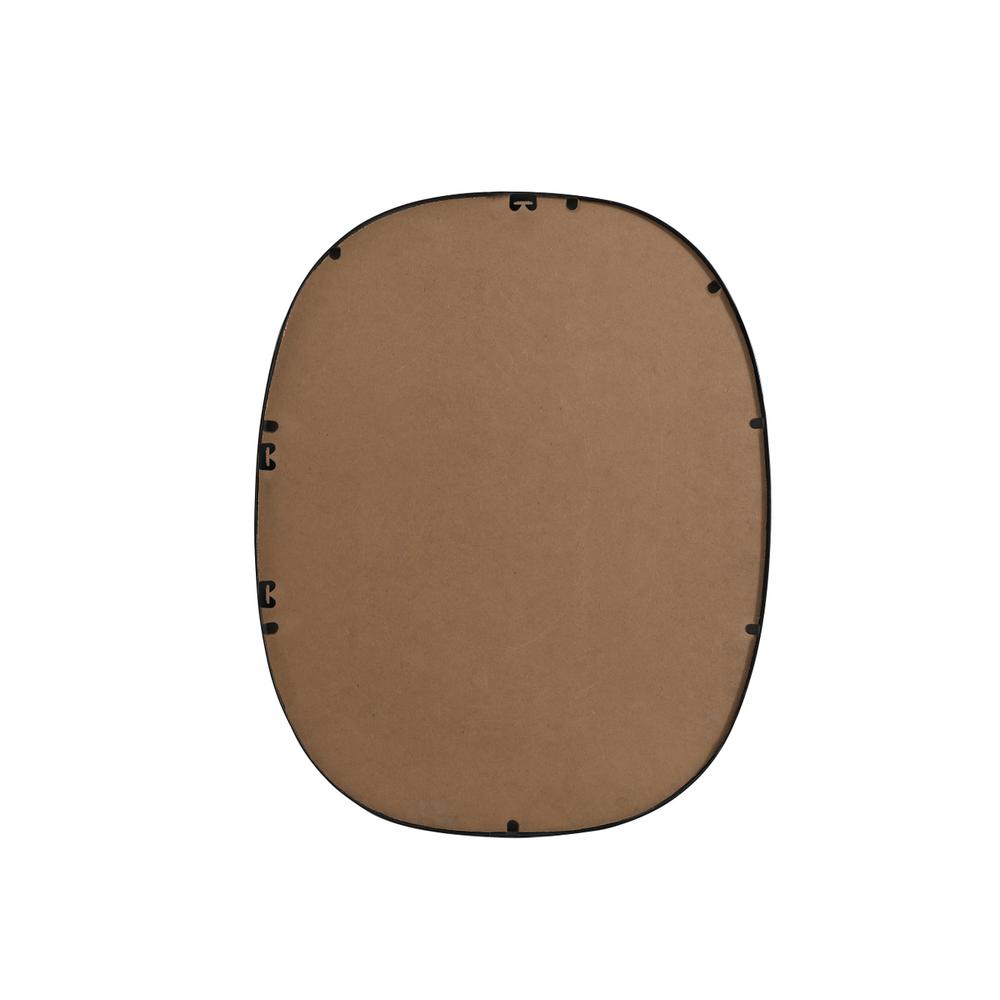 Metal Frame Oval Mirror 24x30 Inch in Black. Picture 10
