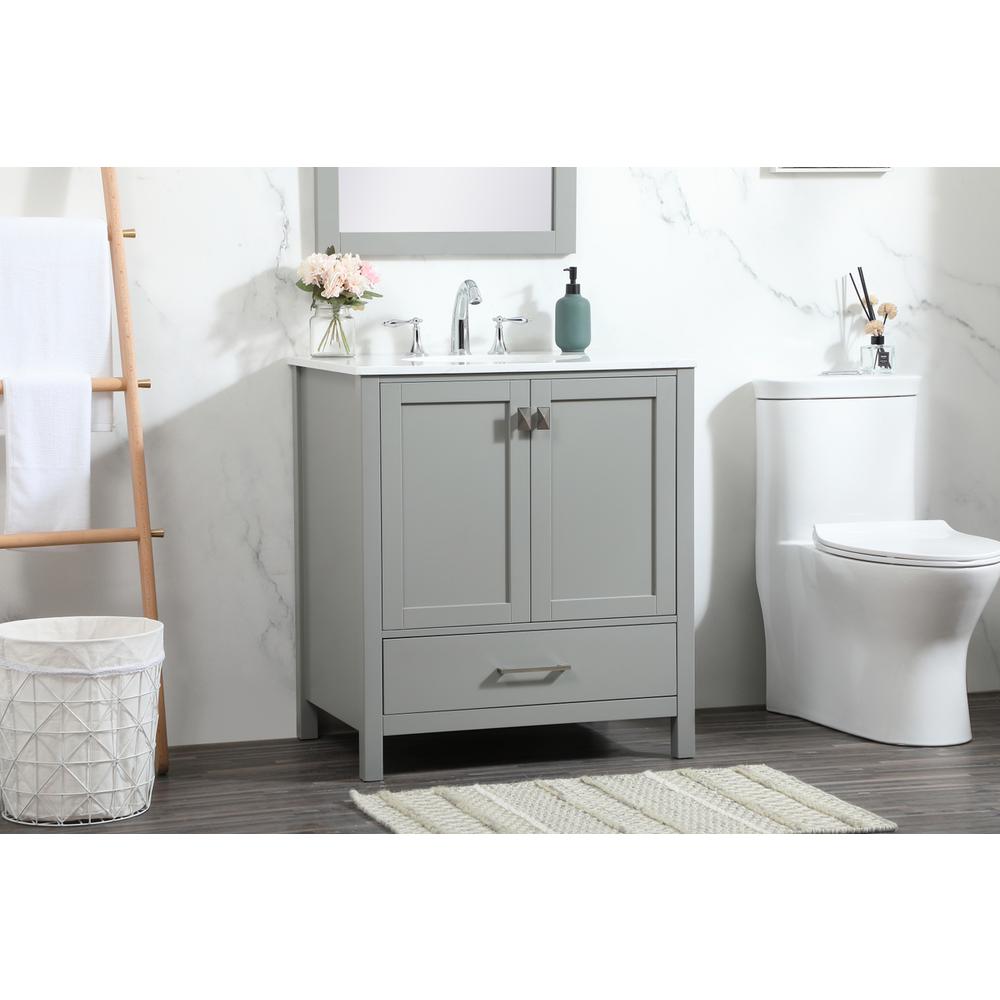 30 inch Single bathroom vanity in grey. Picture 2