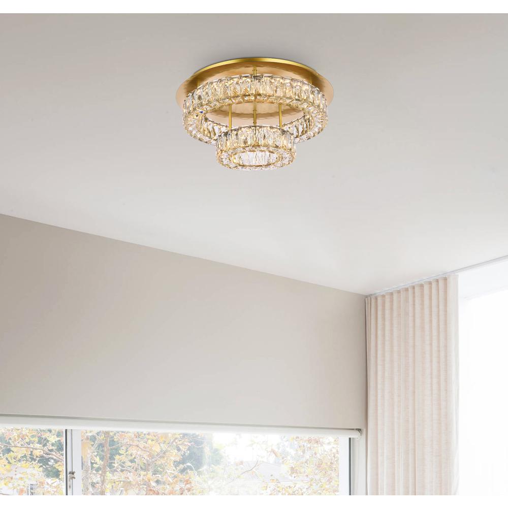 Monroe 22 inch LED double flush mount in gold. Picture 8