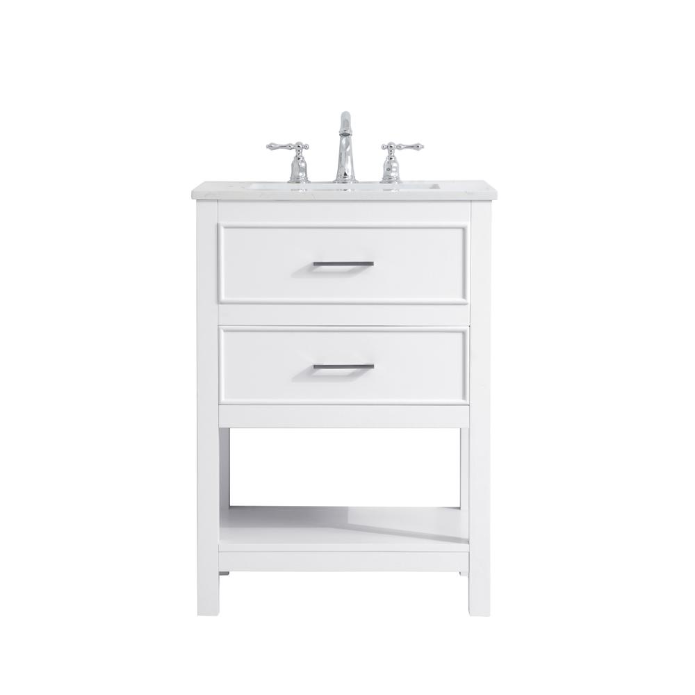 24 inch Single Bathroom Vanity in White. Picture 1