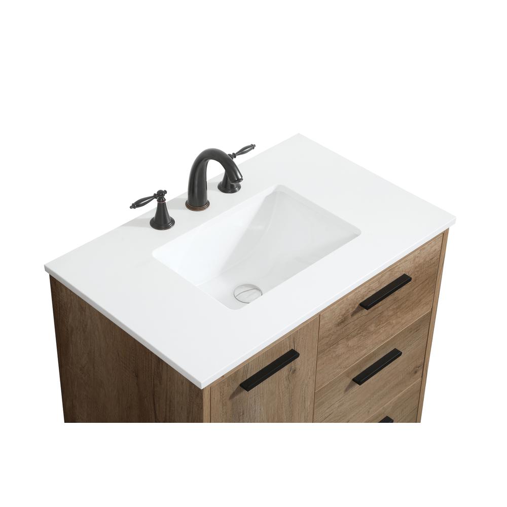 30 inch Single bathroom vanity in natural oak. Picture 10