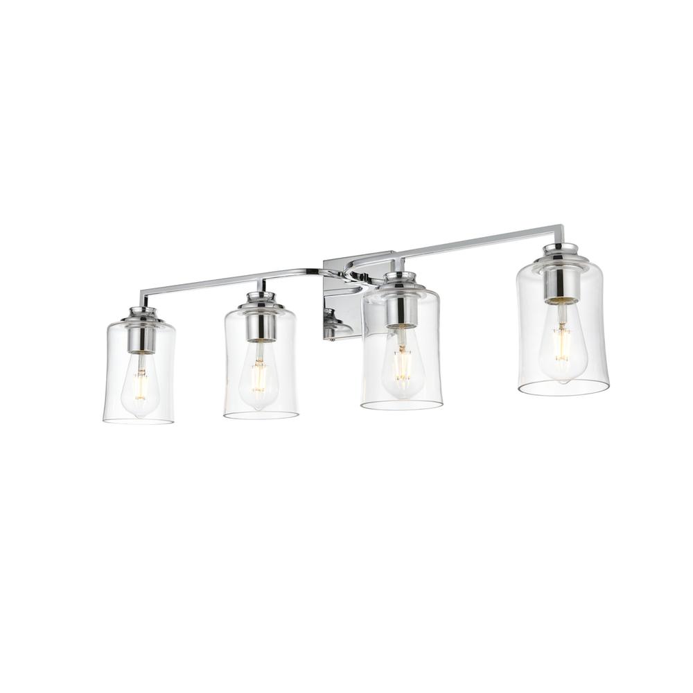 Ronnie 4 light Chrome and Clear Bath Sconce. Picture 2