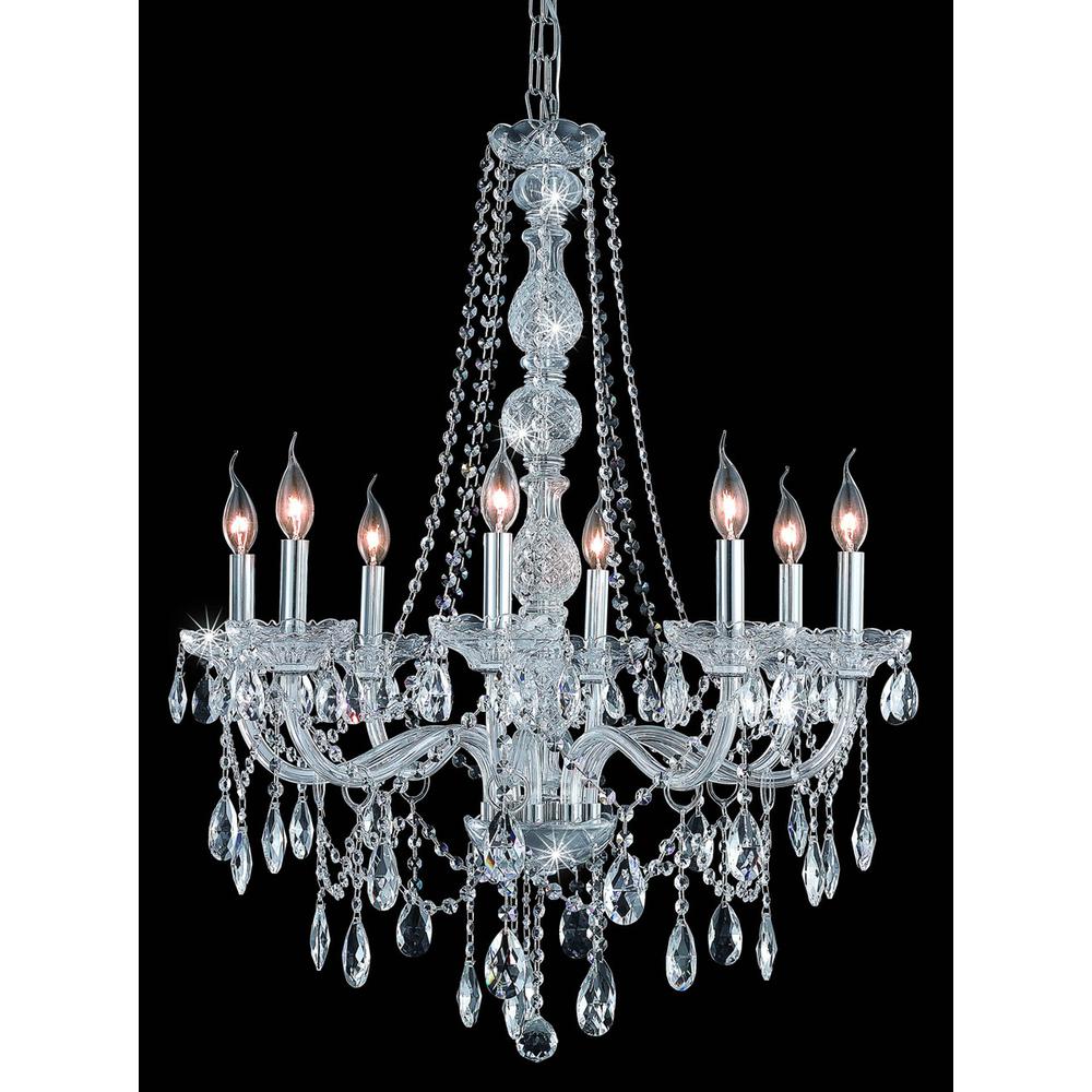 Verona 8 light Chrome Chandelier Clear Royal Cut Crystal. Picture 1