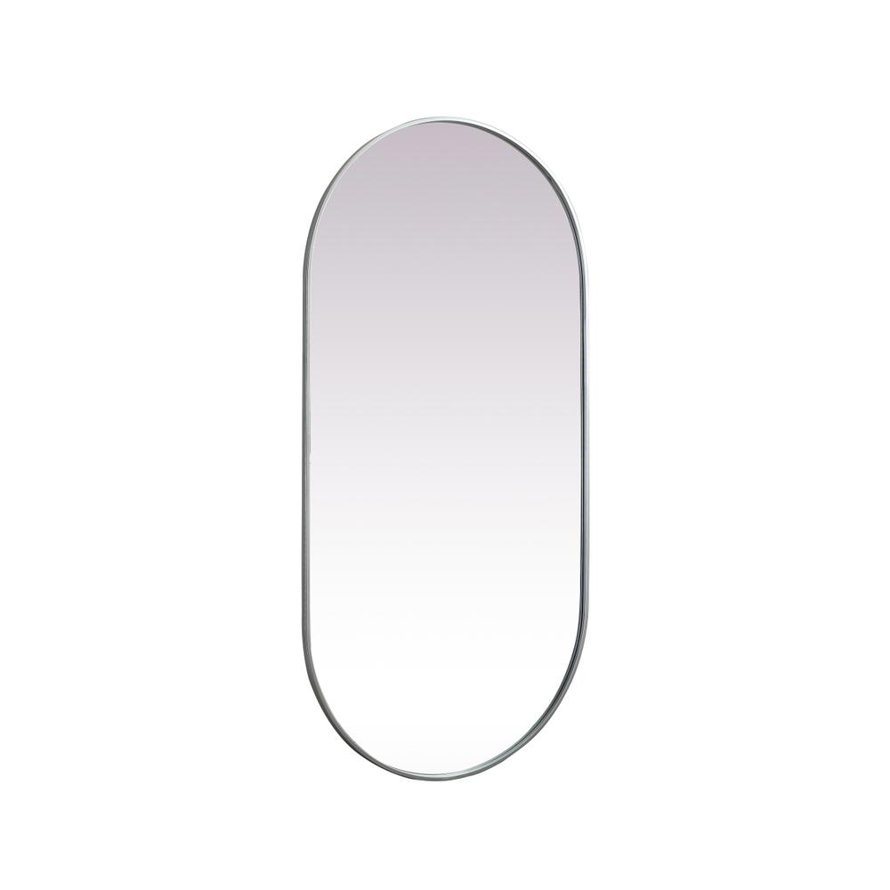 Metal Frame Oval Mirror 30x60 Inch in Silver. Picture 7