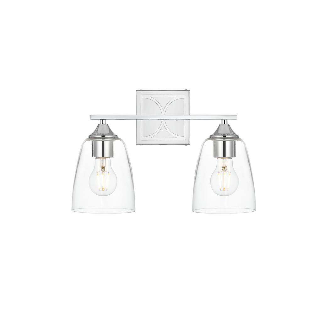 Harris 2 light Chrome and Clear Bath Sconce. Picture 1