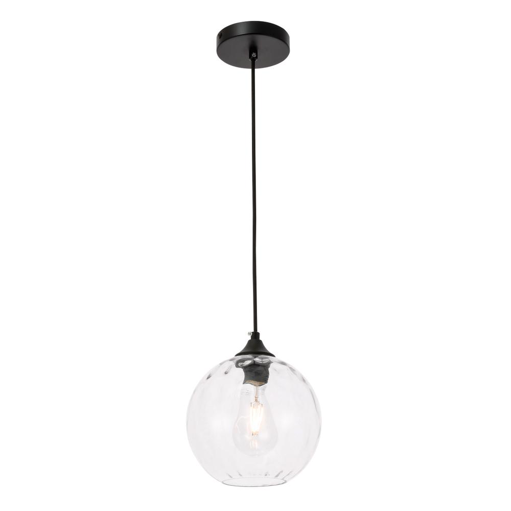 Cashel 1 light Black and Clear glass pendant. Picture 3