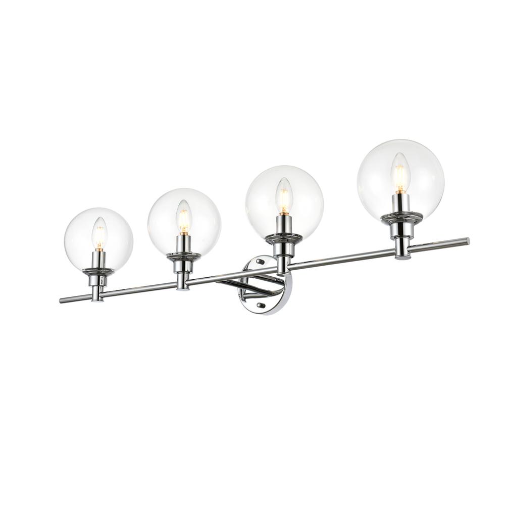 Jaelynn 4 light Chrome and Clear Bath Sconce. Picture 2