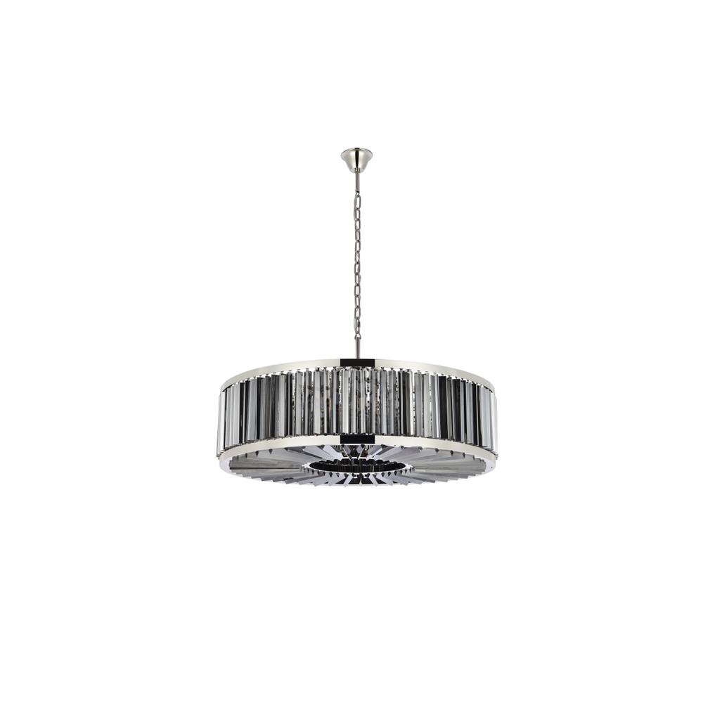 Chelsea 10 light polished nickel Chandelier Silver Shade. Picture 6