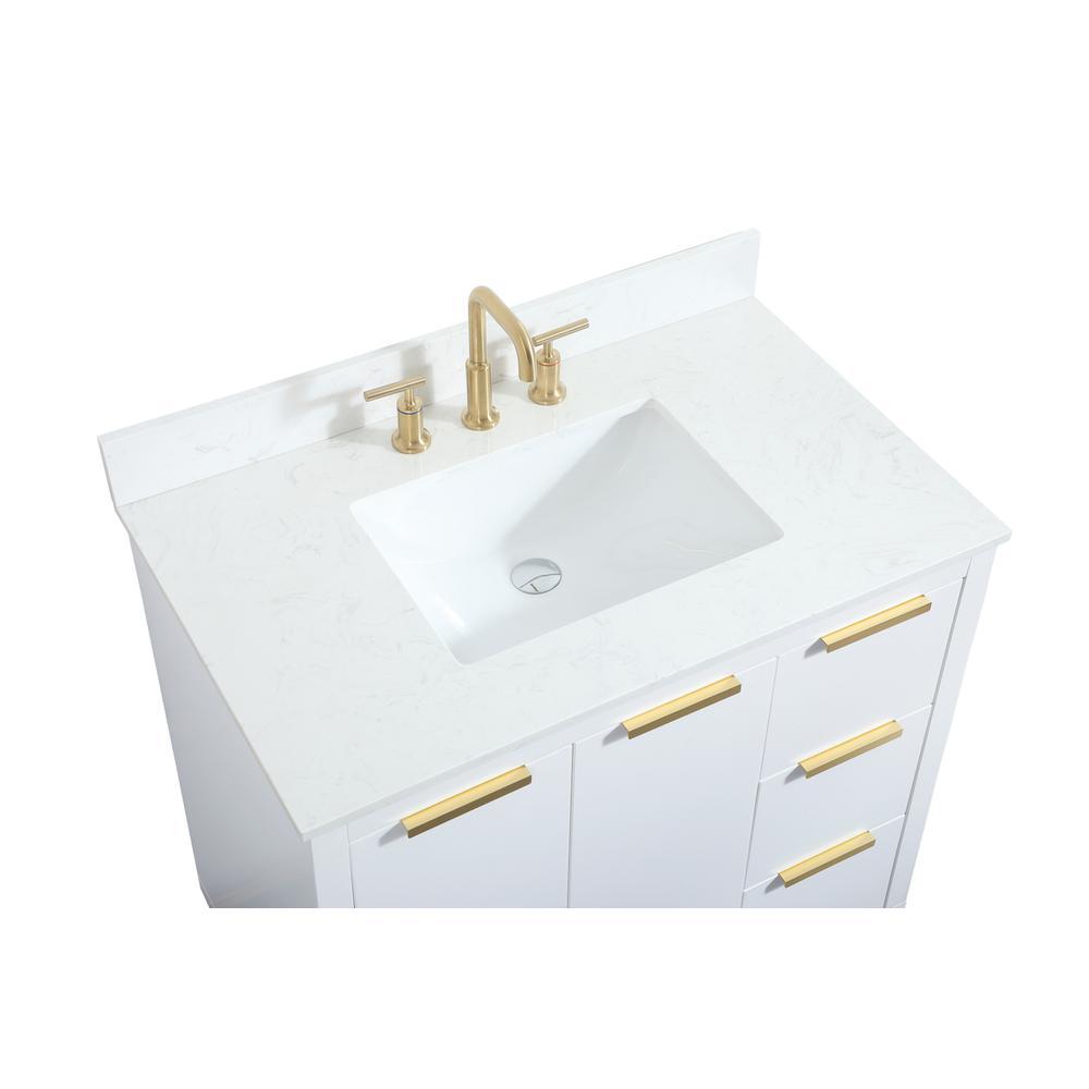 36 inch Single bathroom vanity in white with backsplash. Picture 10