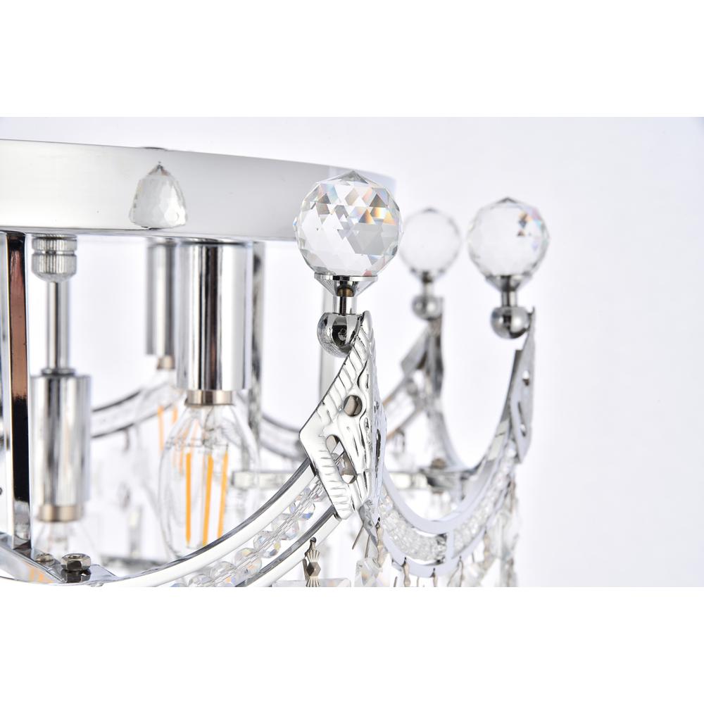 Corona 9 light Chrome Flush Mount Clear Royal Cut Crystal. Picture 4