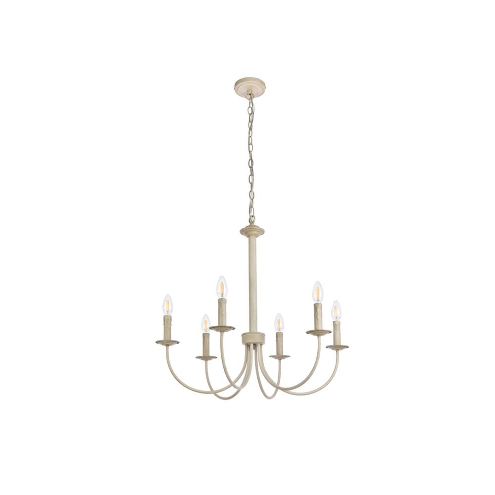 Brielle 6 lights pendant in weathered dove. Picture 6