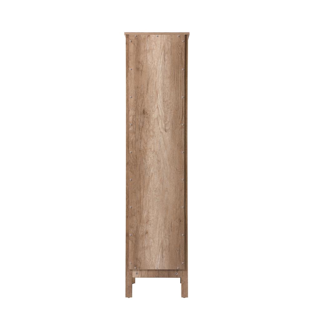 16 Inch Wide Bathroom Linen Storage Freestanding Cabinet In Natural Oak. Picture 3