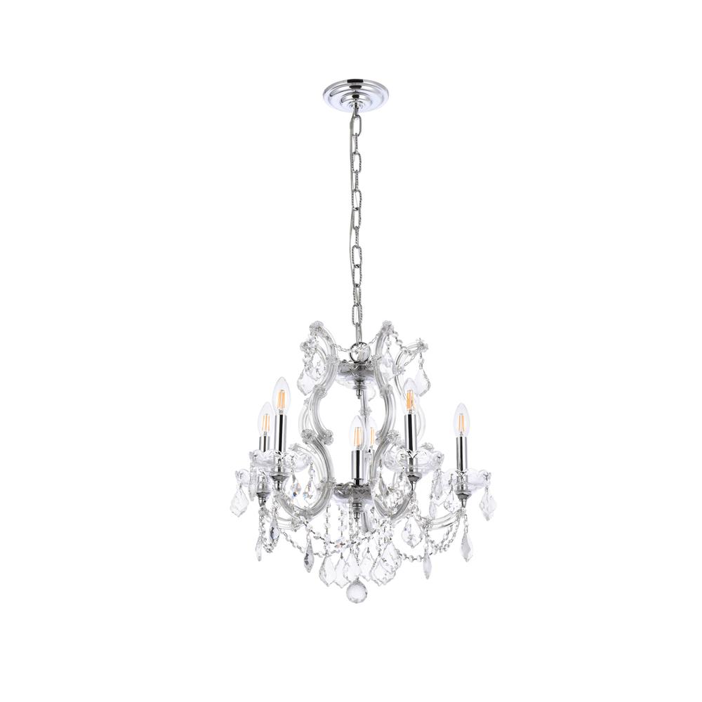 Maria Theresa 6 light Chrome Pendant Clear Royal Cut Crystal. Picture 6