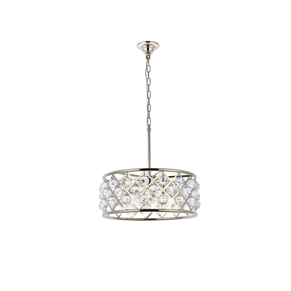 Madison 5 light polished Nickel Chandelier Clear Royal Cut Crystal. Picture 1