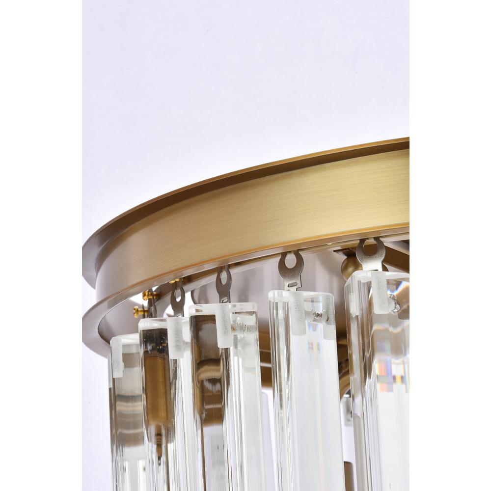 Sydney 16 inch round crystal pendant in satin gold. Picture 4