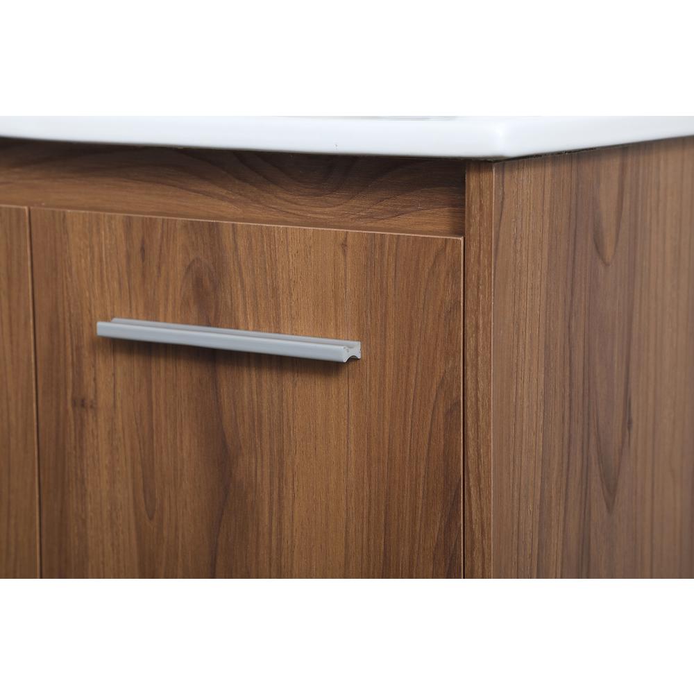 24 inch  Single Bathroom Floating Vanity in Walnut Brown. Picture 6