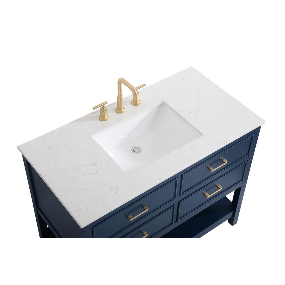 42 inch Single bathroom vanity in blue. Picture 10
