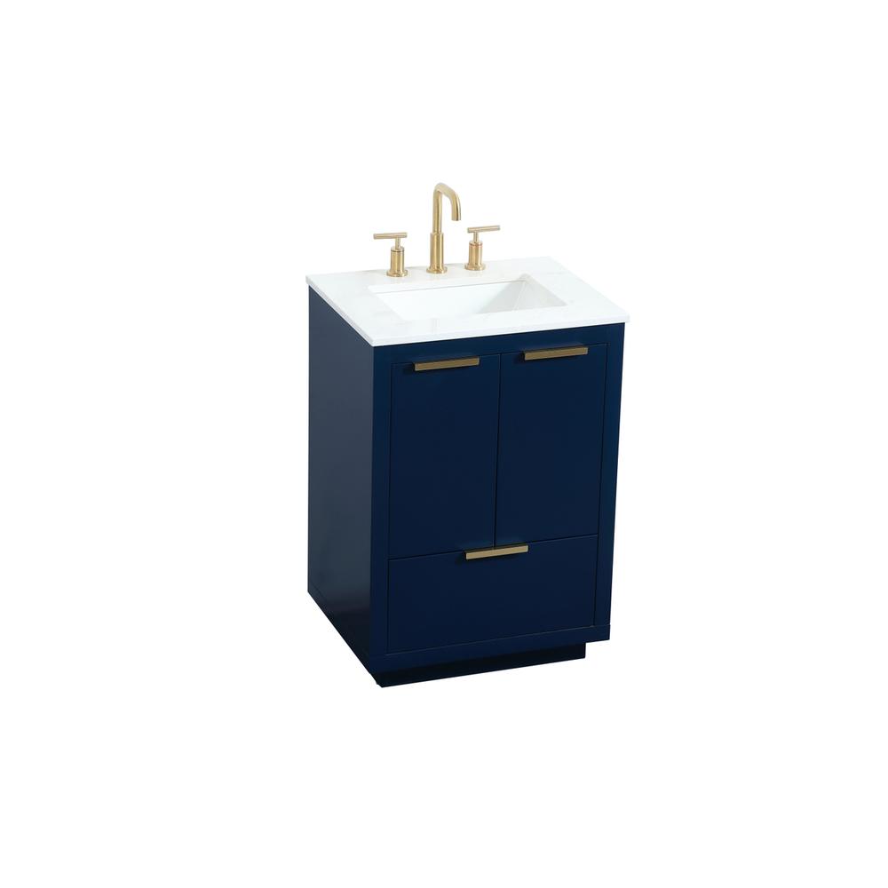 24 inch Single bathroom vanity in blue. Picture 8
