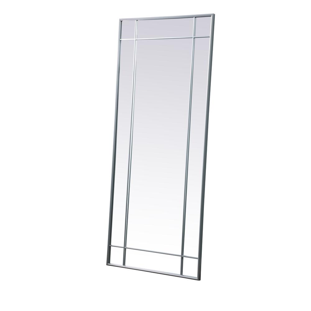 French Panel Full Length Mirror 30x70 Inch In Silver. Picture 5