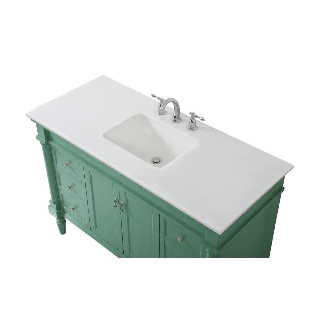 48 inch Single Bathroom vanity in vintage mint. Picture 10