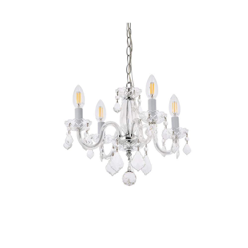 Rococo 4 light Chrome Pendant Clear Royal Cut Crystal. Picture 2