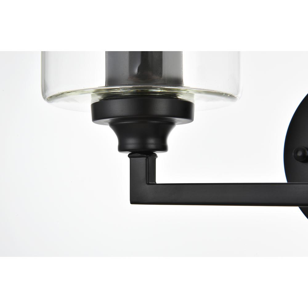 Mayson 2 light Black and Clear Bath Sconce. Picture 5