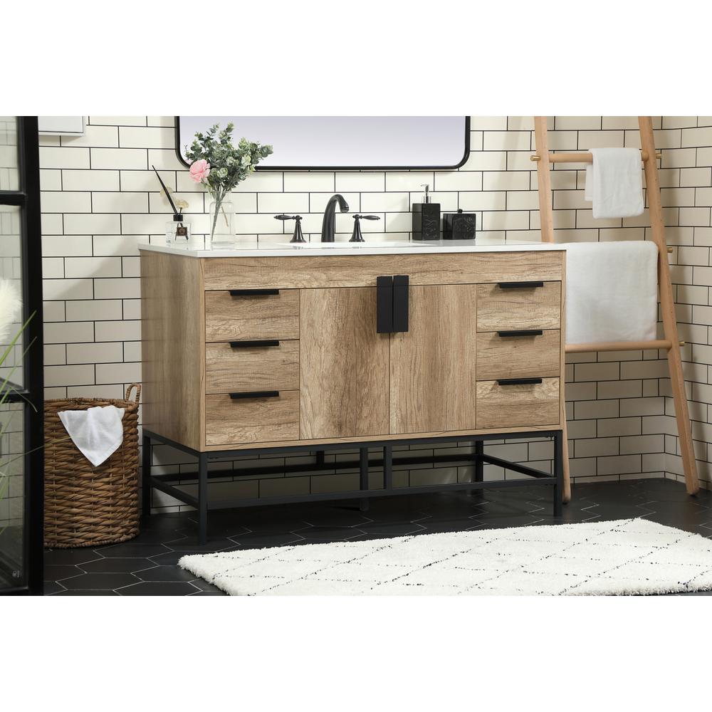 48 inch Single bathroom vanity in natural oak. Picture 2