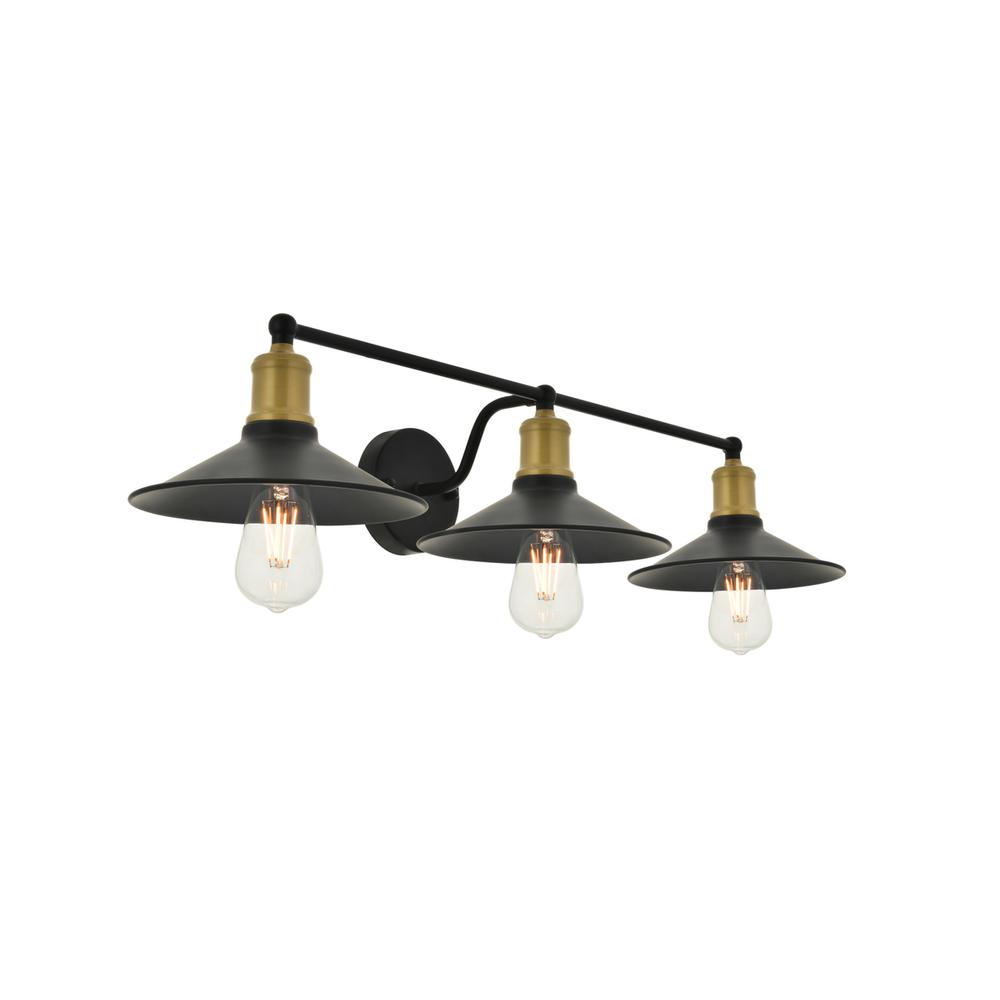 Etude 3 light brass and black Wall Sconce. Picture 6