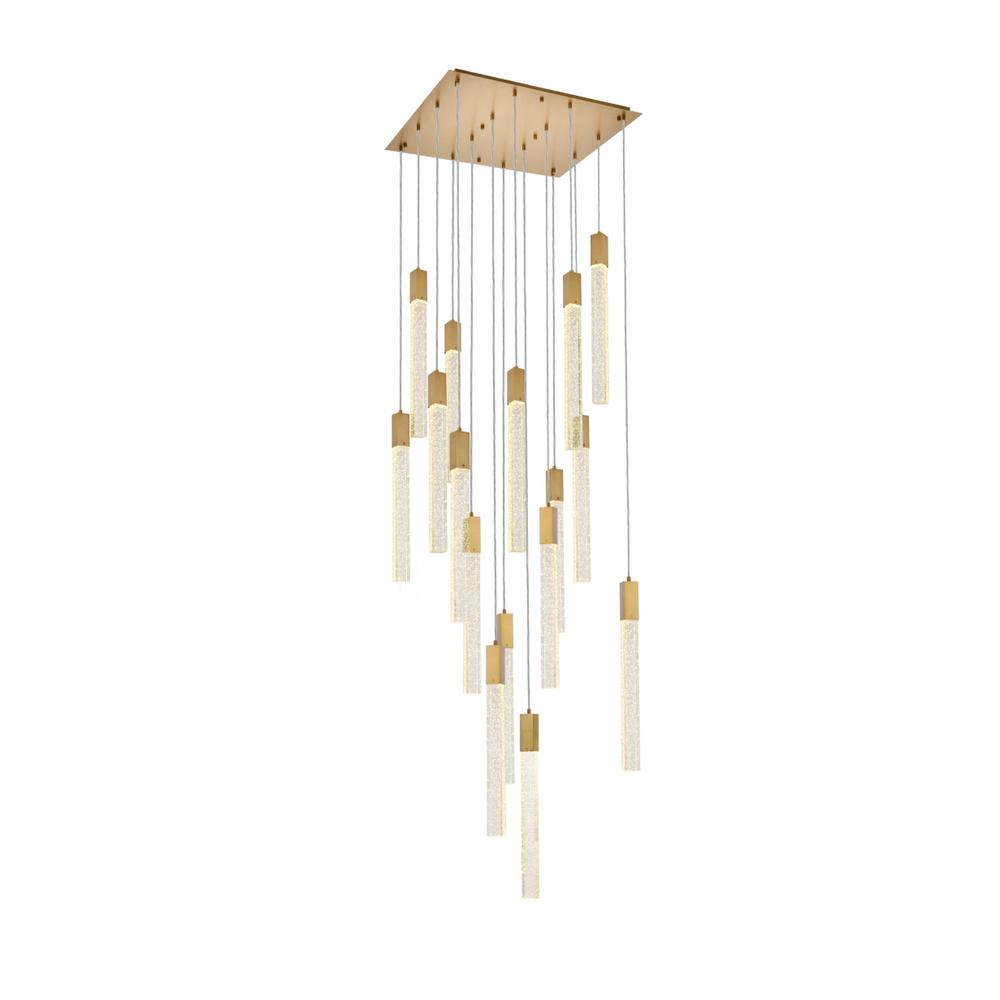 Weston 16 lights pendant in satin gold. Picture 2