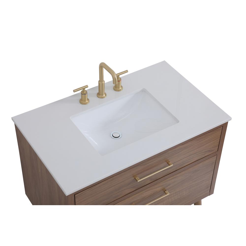 36 inch bathroom vanity in Walnut Brown. Picture 10