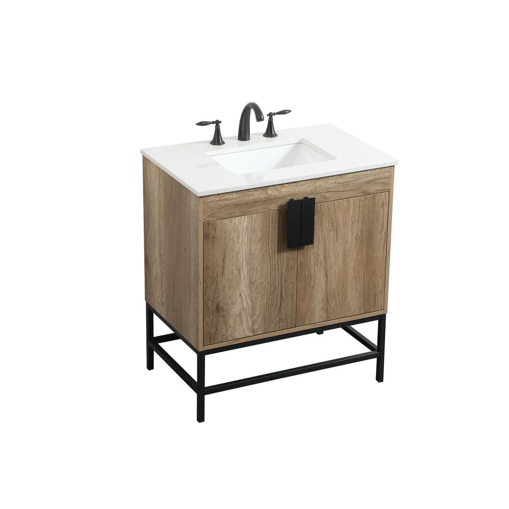 30 inch Single bathroom vanity in natural oak. Picture 8