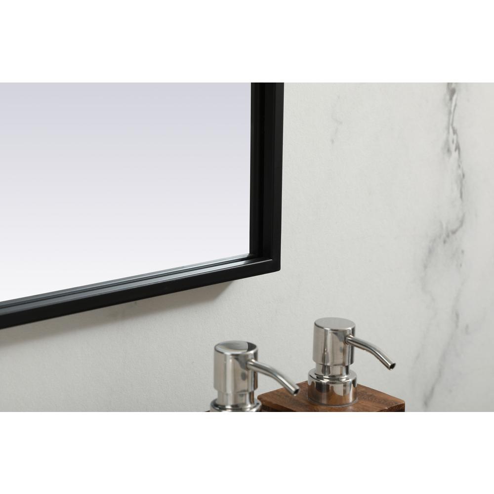 Metal Frame Arch Mirror 42x34 Inch in Black. Picture 6