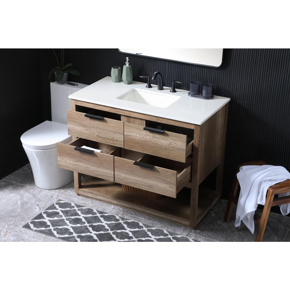 42 Inch SIngle Bathroom Vanity In Natural Oak. Picture 3